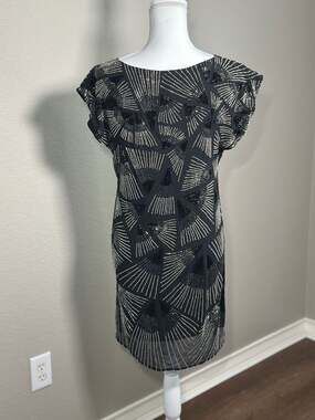 Trina Turk Hansen Beaded Geometric Cocktail Mini Dress